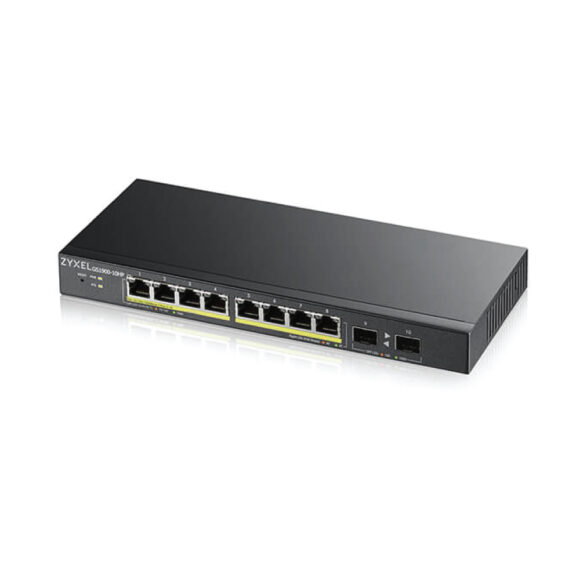 ZYXEL 8-port GbE Smart Managed PoE Switch with GbE Uplink (77W) รุ่น GS1900-10HP