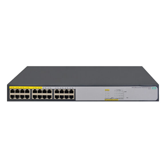 ARUBA Unmanaged HP 1420-24G, 12-PoE+ ports, 12-Non-PoE+ ports, 124W, fanless operation รุ่น JH019A