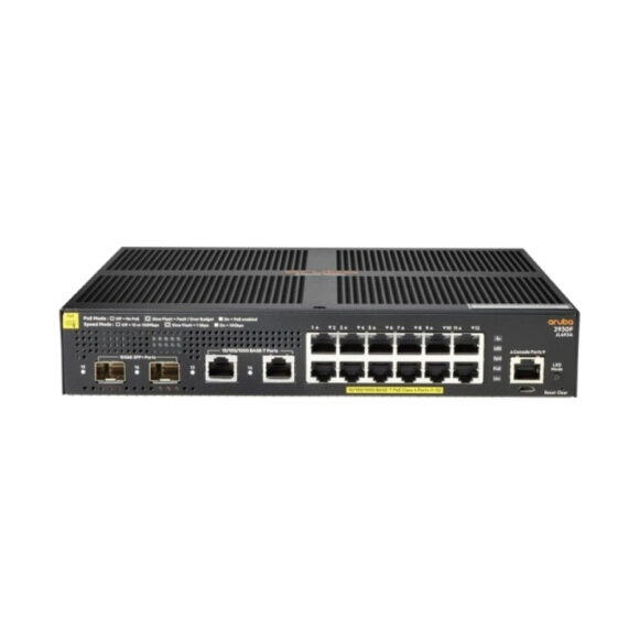 ARUBA 2930F 12G PoE+ 2G/2SFP+ Switch (12 x PoE+ ports, 2SFP+ ports, 139W) รุ่น JL693A