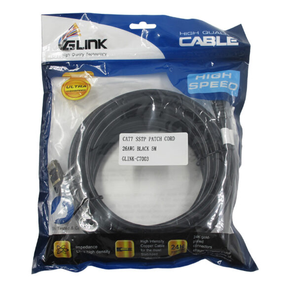 GLINK สาย CAT7 SSTP PATCH CORD 26AWG BLACK (5 M) รุ่น GLINK-C7003(20679) - Image 3