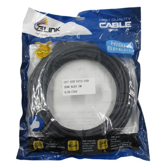 GLINK สาย CAT7 SSTP PATCH CORD 26AWG BLACK (10 M) รุ่น GLINK-C7004(20680) - Image 3