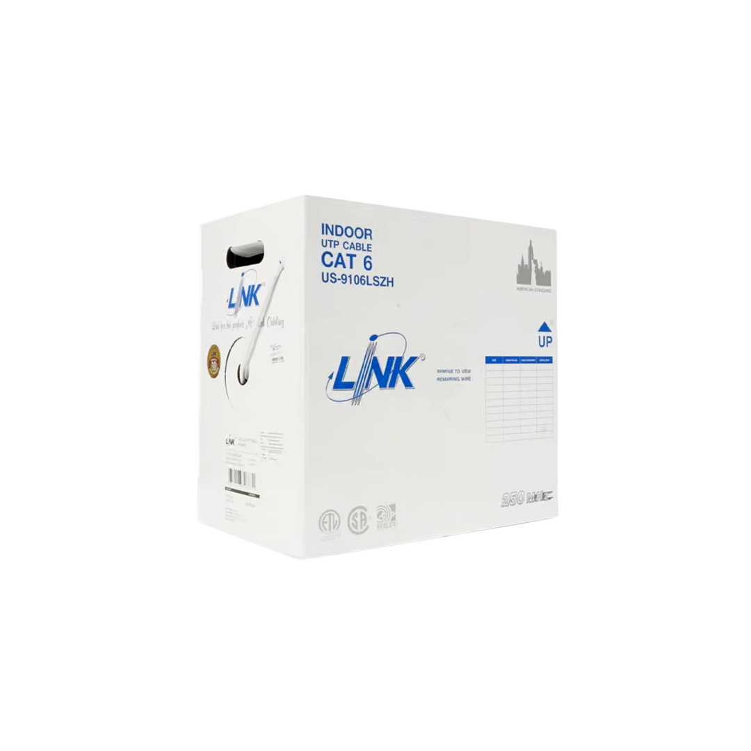 LINK สาย LAN CAT6 UTP (250 MHz) w/Cross Filler,23 AWG,LSZH,CMR White ...