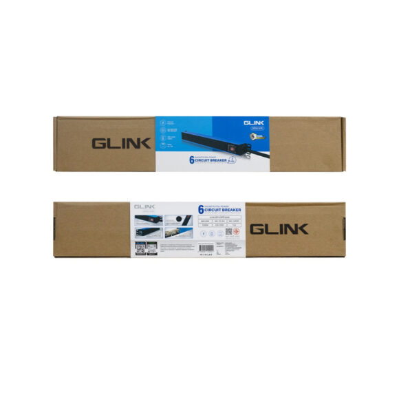 GLINK ปลั๊กพ่วงสำหรับตู้แร็ค 6 ช่อง+Overload 10A (2 M) รุ่น GPDU-07B(สีน้ำเงิน) - Image 4