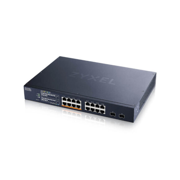 ZYXEL 16-port 2.5GbE Smart Managed PoE Switch with 2 SFP+ Uplink (180W) รุ่น XMG1915-18EP