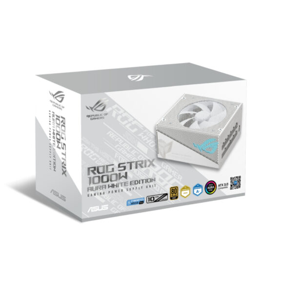 ASUS Power Supply Unit ROG-STRIX-1000G-AURA-GAMING-1000W (White) (90YE00P5-B0DA00) - Image 5